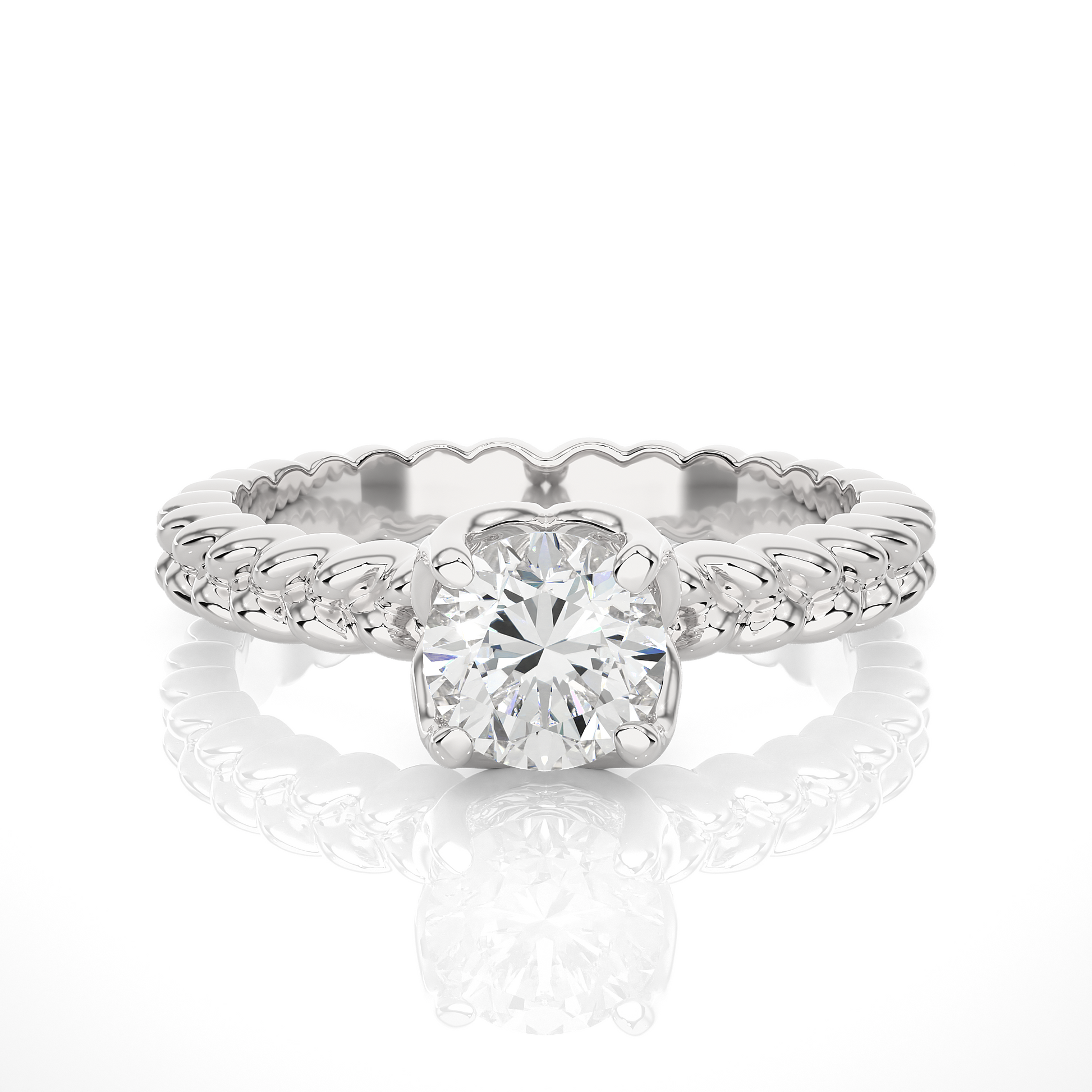 1.5 ct Braid Solitaire Ring