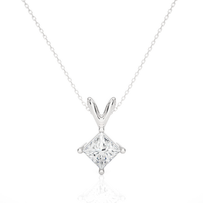 1.15 CT Princess Cut Lab Grown Diamond Solitaire Pendant