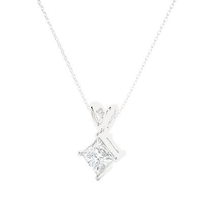 1.15 CT Princess Cut Lab Grown Diamond Solitaire Pendant