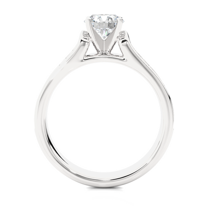 1.08 CT Round Cut E/VS1 Lab Diamond Engagement Ring in Multi-pave Setting