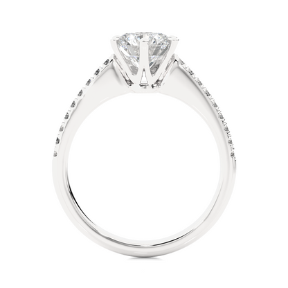 1.78 Ct Round Cut Lab Grown Diamond Six Prong Engagement Ring