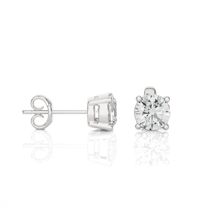 1.01 Ct For Each Round Cut Lab Grown Diamond Stud Earring