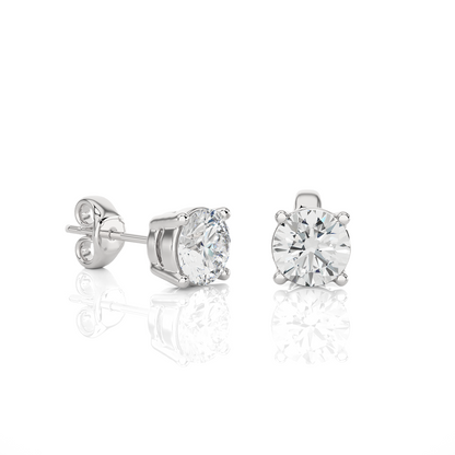 1.01 Ct For Each Round Cut Lab Grown Diamond Stud Earring