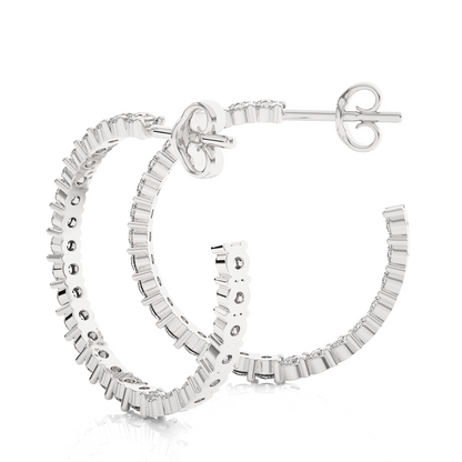 Inside-Out Hoops/Round Stone Earrings/Gold CVD Diamond Earring/Anniversary Gift/Solitaire Diamond Stud Earring/1 Ct Diamond Earring/Prong Setting/igi Certified/Stud Earring/Ethical Diamond/Silver Earring/Gold Earring/CVD Diamond Earring/E Color Diamond/VS Clarity Diamond/Manmade Diamond/Lab Grown Diamond/Round Cut Diamond