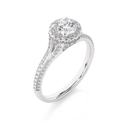 1.01 Ct Round Cut E-VS2 Lab Grown Diamond Engagement Ring