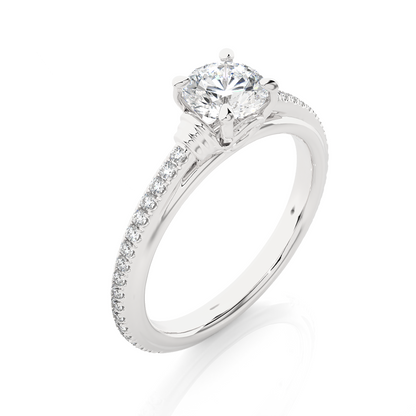 1.03 Ct Round Cut E-VS1 Lab Grown Diamond Engagement Ring