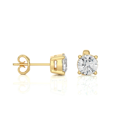 1.01 Ct For Each Round Cut Lab Grown Diamond Stud Earring