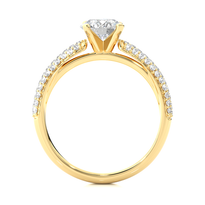 1.02 Ct Round Cut E/VS1 Lab Grown Diamond Gold Engagement Ring