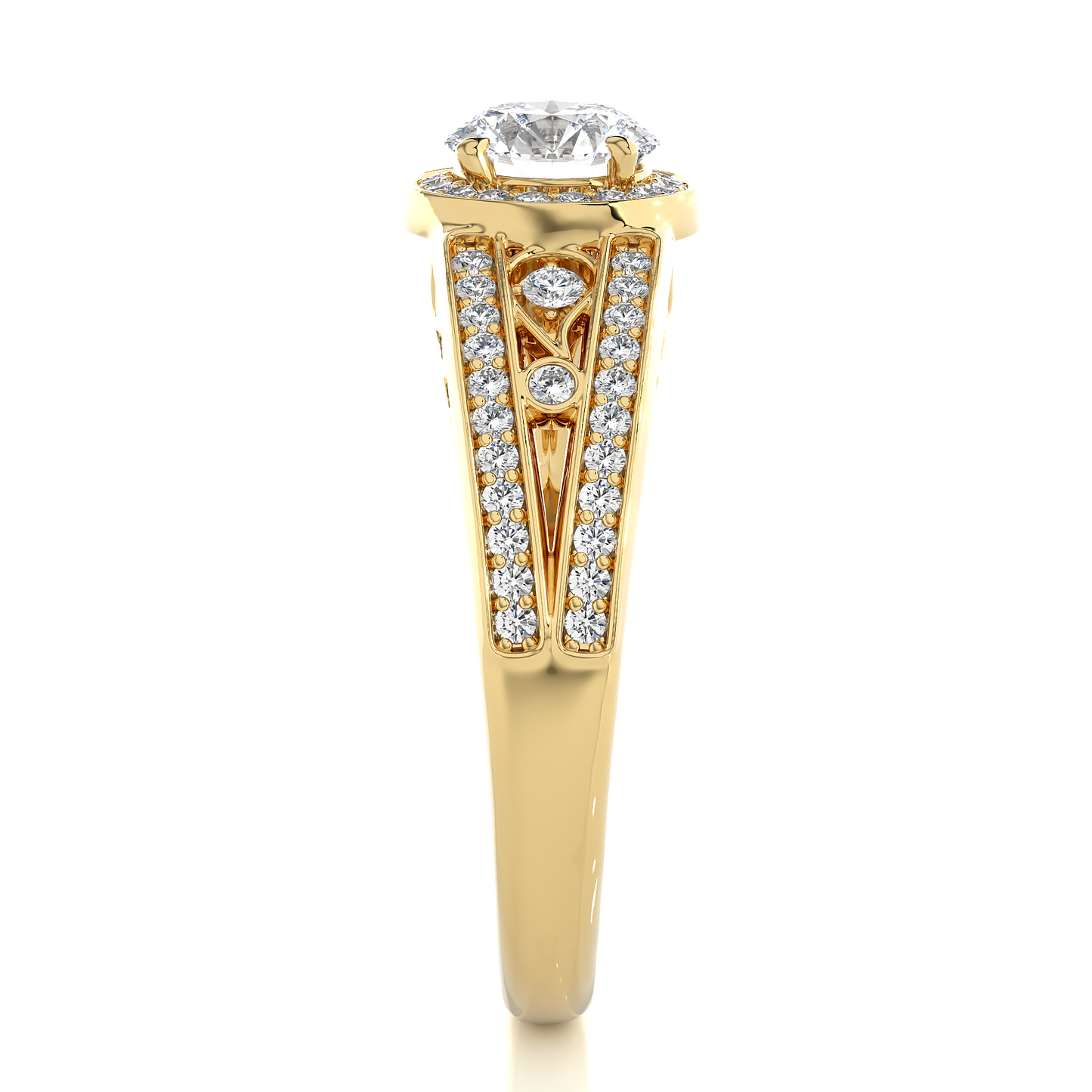 1.0 Ct Round Cut E-VS Lab Grown Diamond Gold Engagement Ring