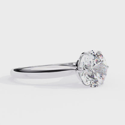 2.0 Ct Round Cut E-VS1 Lab Grown Diamond Cathedral Engagement Ring