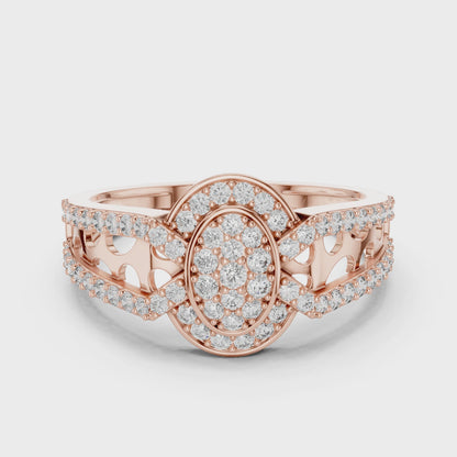 Round Cut Lab Grown Diamond Rose Gold Ring