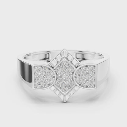 Round Cut Lab Grown Diamond White Gold Ring