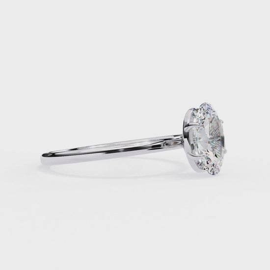 2.0 Ct Oval Cut F-VS Lab Grown Diamond Solitaire Engagement Ring/White Gold/Yellow Gold/Rose Gold/Oval Cut Diamond/CVD Diamond Ring/10k Gold/14k Gold/18k Gold/Prong Setting