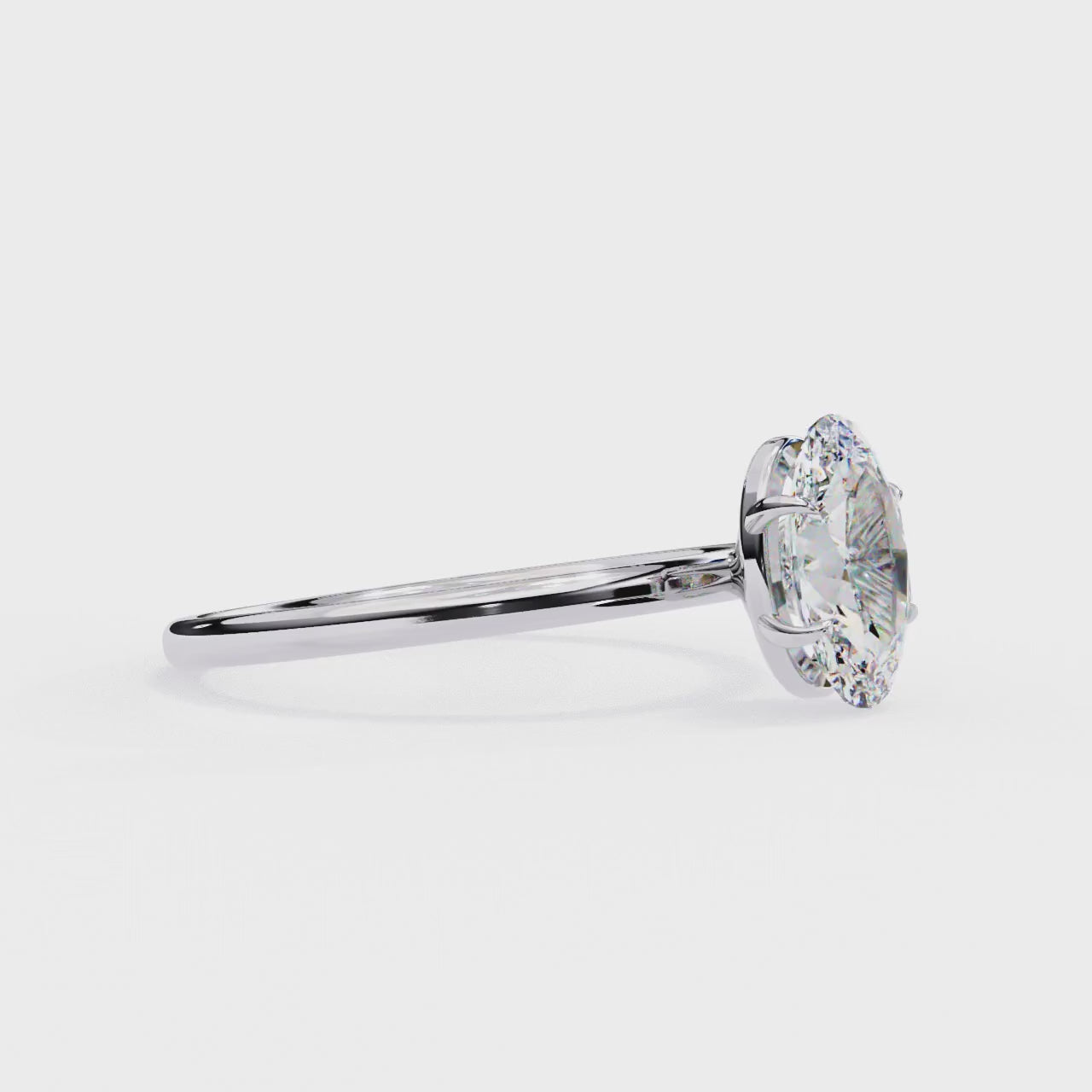 2.0 Ct Oval Cut F-VS Lab Grown Diamond Solitaire Engagement Ring/White Gold/Yellow Gold/Rose Gold/Oval Cut Diamond/CVD Diamond Ring/10k Gold/14k Gold/18k Gold/Prong Setting