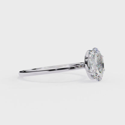 2.0 Ct Oval Cut F-VS Lab Grown Diamond Solitaire Engagement Ring/White Gold/Yellow Gold/Rose Gold/Oval Cut Diamond/CVD Diamond Ring/10k Gold/14k Gold/18k Gold/Prong Setting