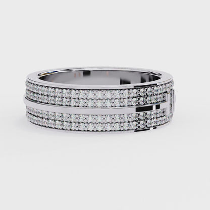 1.66 CTW Round Cut Lab Grown Diamond White Gold Wedding Band