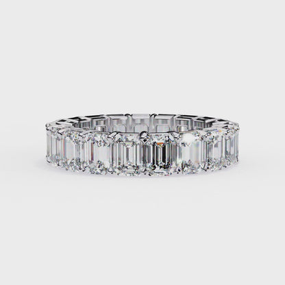 4.88 TCW Emerald Cut EF/VS Lab Grown Diamond Full Eternity Wedding Band