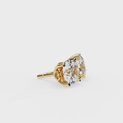 1.03 Ct Round Cut Lab Grown Diamond Gold Solitaire Stud Earring